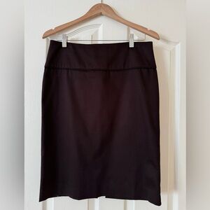 Pencil skirt, dark chocolate brown, hidden zipper in the back, size 4 to 6